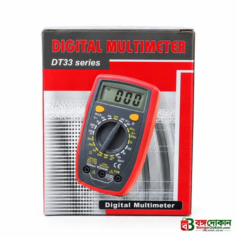 Digital Multimeter DT33 Series (DT33B, DT33C, DT33D) – Compact Pocket Multitester with Backlight, DC/AC Voltage, Current, Resistance, Diode, Battery & Temperature Test - বাংলাদেশে সেরা দাম ও অরিজিনাল কালেকশন - গ্যালারি