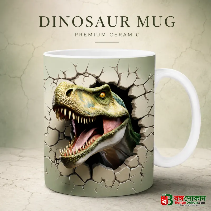 Dinosaur Mug – Premium Ceramic Coffee Mug with 3D Jurassic T-Rex Wraparound Design, Microwave & Dishwasher Safe - বাংলাদেশে সেরা দাম ও লাইফস্টাইল কালেকশন - বাংলাদেশে সেরা অফার ও দাম
