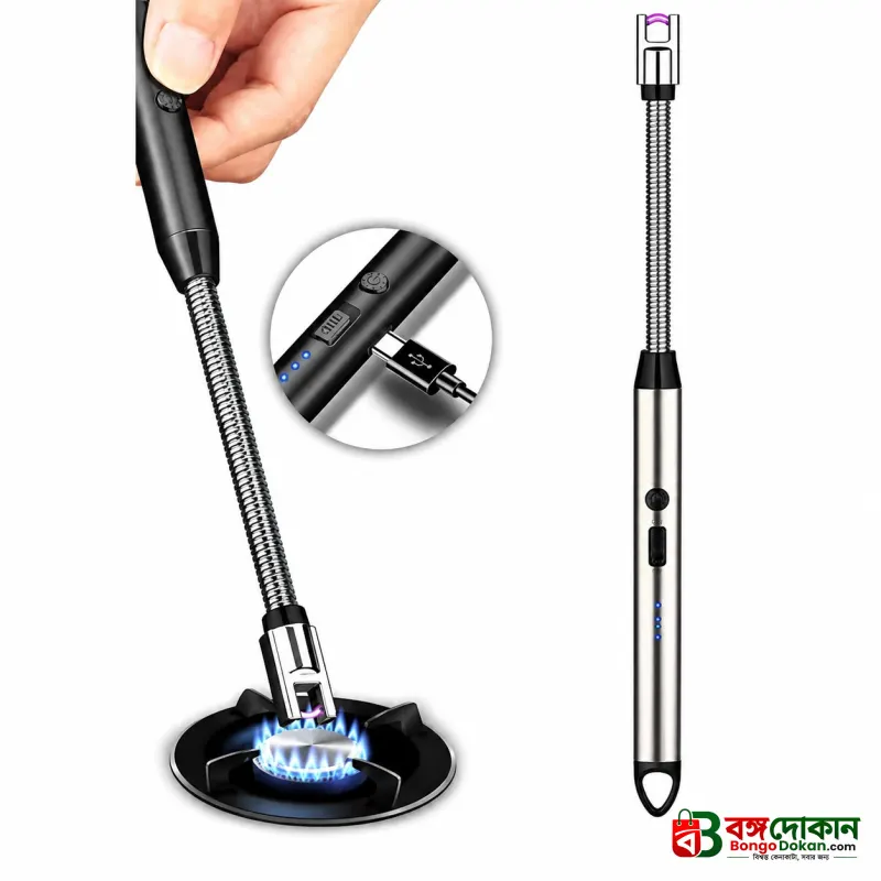 Electric Arc BBQ Lighter – USB Rechargeable Windproof Flexible Long Neck Plasma Lighter for Kitchen Stove, Candles & Outdoor Camping - বাংলাদেশে সেরা দাম ও স্পেসিফিকেশন - বাংলাদেশে সেরা অফার ও দাম