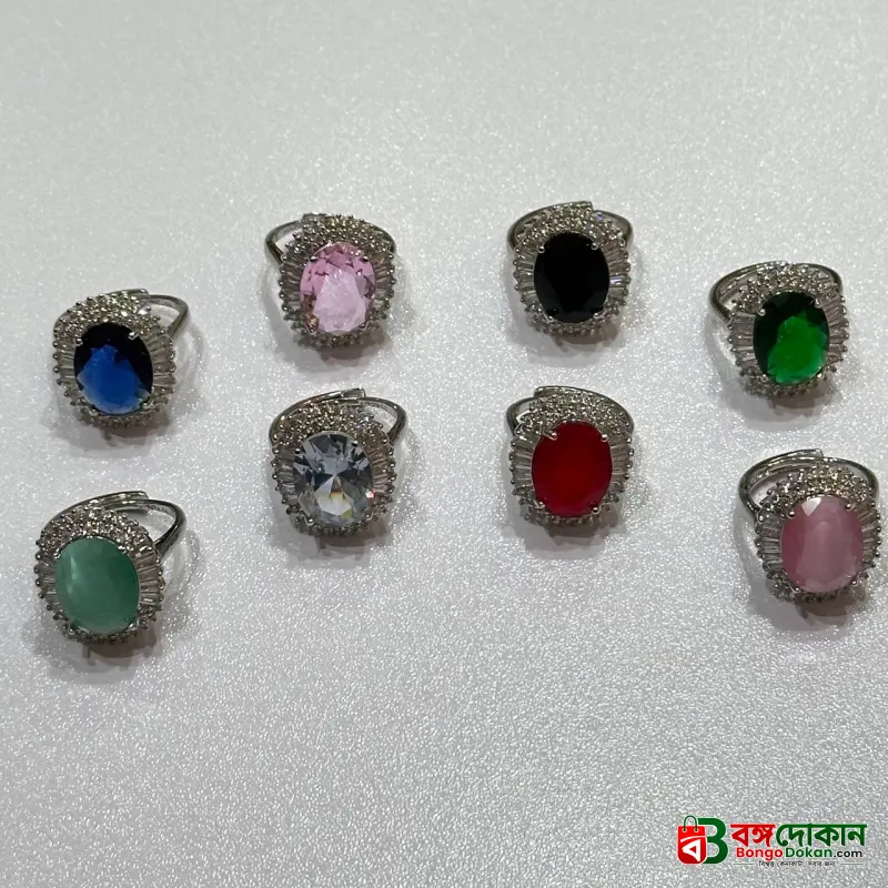 Elegant Crystal Stone Ring Set – 8 Color Variants - বাংলাদেশে সেরা দাম ও এক্সক্লুসিভ ডিজাইন - গ্যালারি