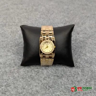 Elegant Golden Ladies Quartz Watch with Crystal Bezel – Premium Bracelet Design (Golden Dial) - বাংলাদেশে সেরা দাম ও আকর্ষণীয় কালেকশন - গ্যালারি
