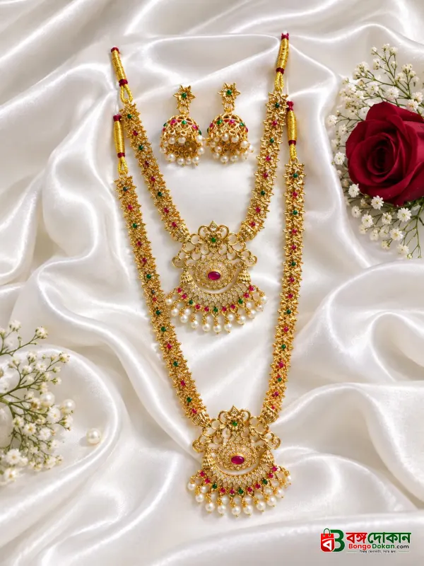 Elegant Gold-Plated Bridal Jewellery Set - বাংলাদেশে সেরা দাম ও এক্সক্লুসিভ ডিজাইন - বাংলাদেশে সেরা অফার ও দাম