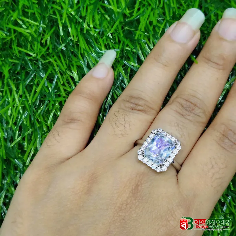 Elegant Square Zircon Stone Ring for Women - বাংলাদেশে সেরা দাম ও এক্সক্লুসিভ ডিজাইন - গ্যালারি