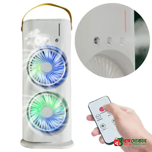 FADIUMS Portable Double-Ended Spray Fan with Humidifier – 600ml Water Tank, 3-Speed Cooling Fan, Built-in Multi-Color LED & USB Type-C Desktop Cooling Fan - বাংলাদেশে সেরা দাম ও স্পেসিফিকেশন - গ্যালারি