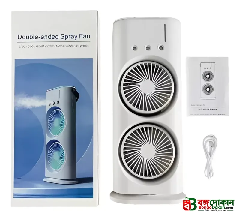 FADIUMS Rechargeable Portable Double-Ended Spray Fan with Humidifier – 600ml Water Tank, 3-Speed Cooling Fan, Built-in Multi-Color LED & USB Type-C Desktop Fan - বাংলাদেশে সেরা দাম ও স্পেসিফিকেশন - গ্যালারি