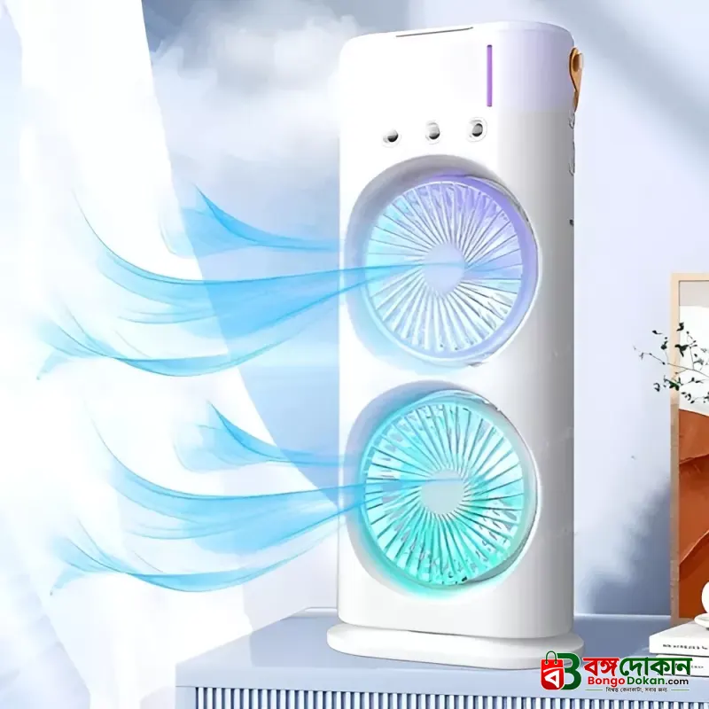 FADIUMS Rechargeable Portable Double-Ended Spray Fan with Humidifier – 600ml Water Tank, 3-Speed Cooling Fan, Built-in Multi-Color LED & USB Type-C Desktop Fan - বাংলাদেশে সেরা দাম ও স্পেসিফিকেশন - গ্যালারি
