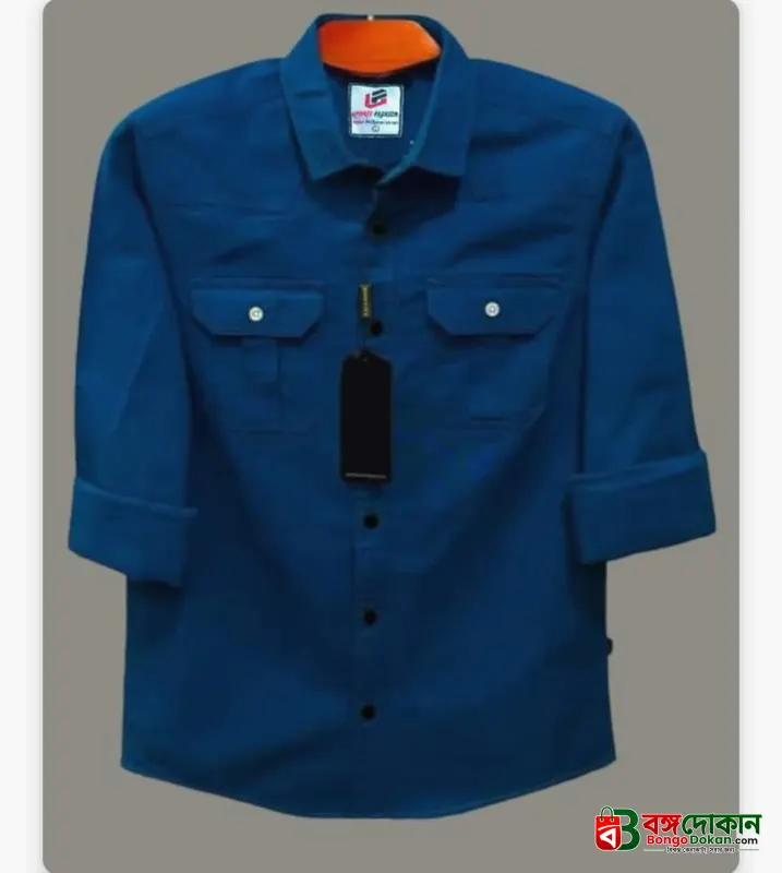 Fashionable casual shirt for men(pettrol) - বাংলাদেশে সেরা দাম ও নতুন কালেকশন - বাংলাদেশে সেরা অফার ও দাম