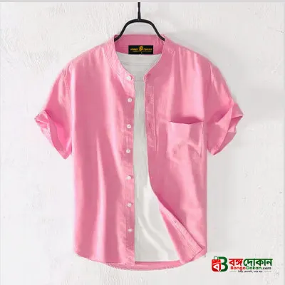 Fashionable half-sleeve shirt for men ( Pink ) - বাংলাদেশে সেরা দাম ও নতুন কালেকশন - গ্যালারি