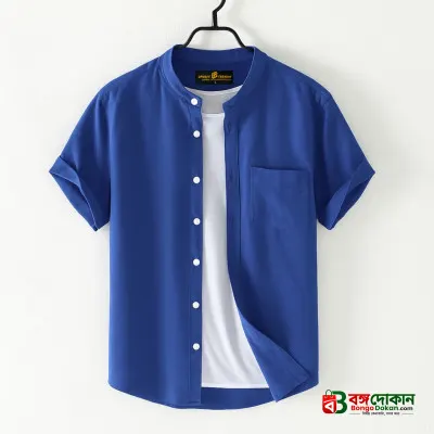 Fashionable half-sleeve shirt for men ( petrol) - বাংলাদেশে সেরা দাম ও নতুন কালেকশন - গ্যালারি