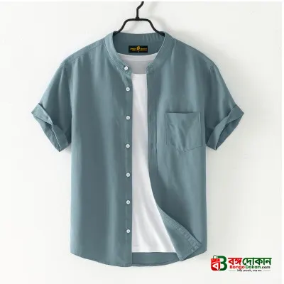 Fashionable half-sleeve shirt for men ( Ash) - বাংলাদেশে সেরা দাম ও নতুন কালেকশন - গ্যালারি