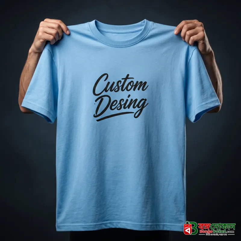 FIFA World Cup Special: 100% Cotton Custom Drop-Shoulder T-Shirt (Customize With Your Own Design)- Sky Blue - বাংলাদেশে সেরা দাম ও নতুন কালেকশন - গ্যালারি