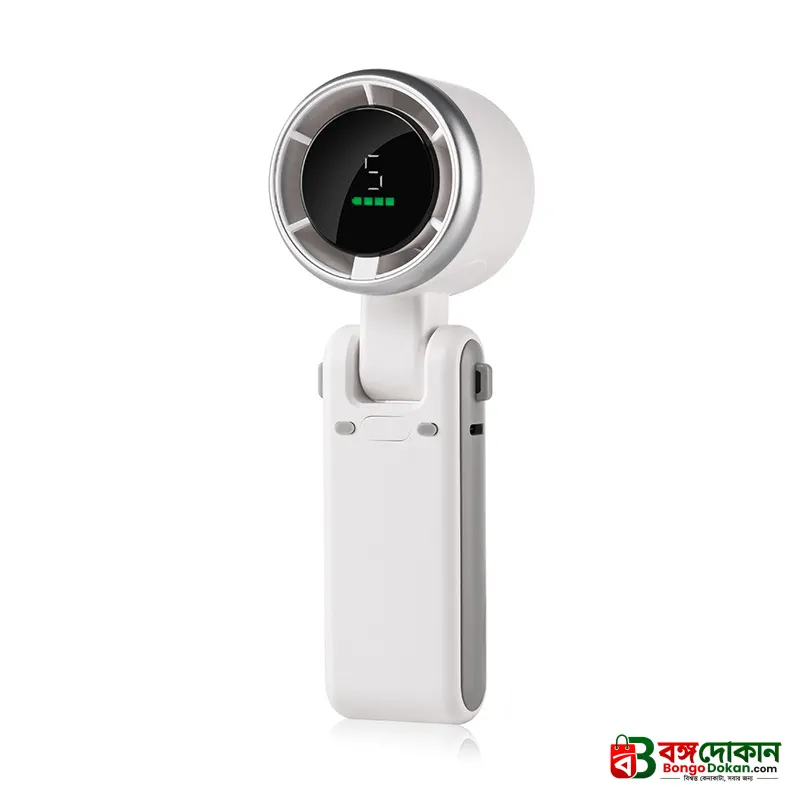 Foldable Powerful Winds Turbo Handheld Fan – 1800mAh Rechargeable Portable Mini Fan with 5 Speed Levels, 180° Foldable Design, Type-C Fast Charging & Lanyard - বাংলাদেশে সেরা দাম ও স্পেসিফিকেশন - গ্যালারি