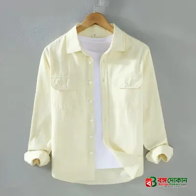 Full sleeves double pocket Shirt(Cream) - বাংলাদেশে সেরা দাম ও নতুন কালেকশন - গ্যালারি