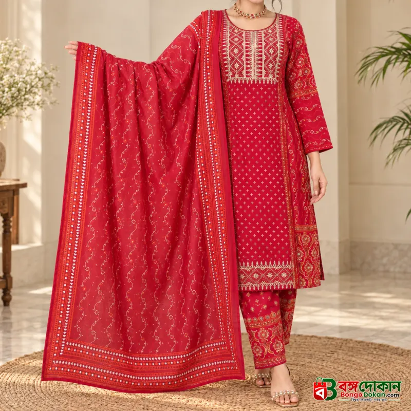 Get into the festive spirit with this new, exclusive red three-piece collection! - বাংলাদেশে সেরা দাম ও আকর্ষণীয় কালেকশন - বাংলাদেশে সেরা অফার ও দাম