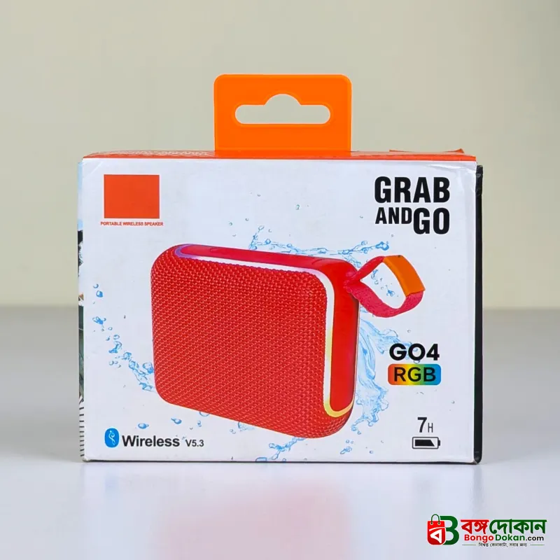 GRAB & GO 4 Portable Wireless Bluetooth Speaker – IPX7 Waterproof, RGB Light Effect, Bluetooth 5.3, 7H Battery Life & Compact Outdoor Speaker with Handy Strap - বাংলাদেশে সেরা দাম ও স্পেসিফিকেশন - গ্যালারি
