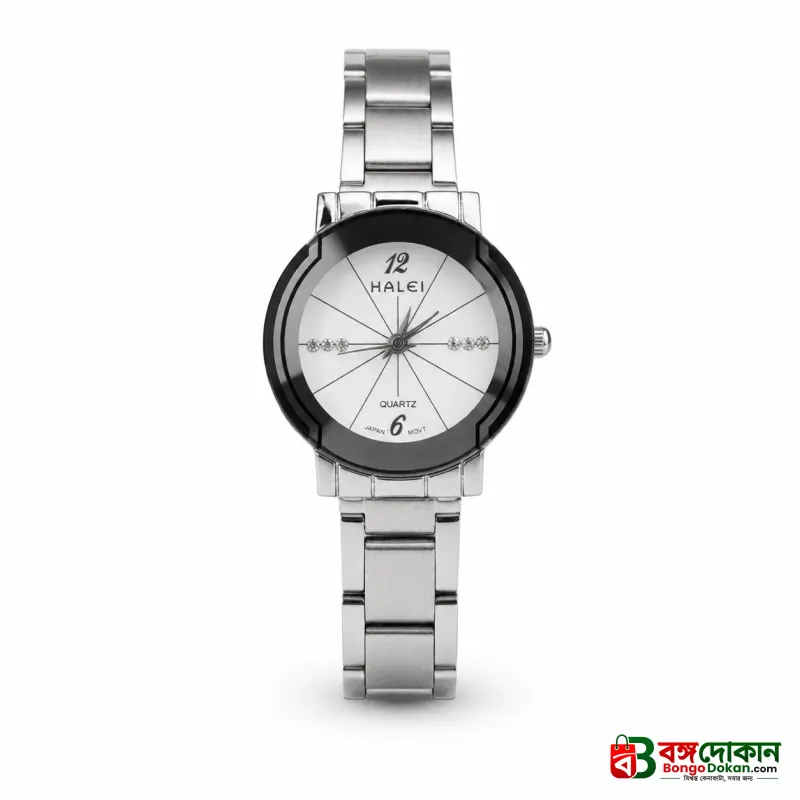 HALEI Premium Women's Quartz Analog Watch – Stainless Steel Strap, Round Case, Mineral Glass, Water Resistant, Elegant Japanese Movement Wristwatch for Ladies - বাংলাদেশে সেরা দাম ও আকর্ষণীয় কালেকশন - গ্যালারি
