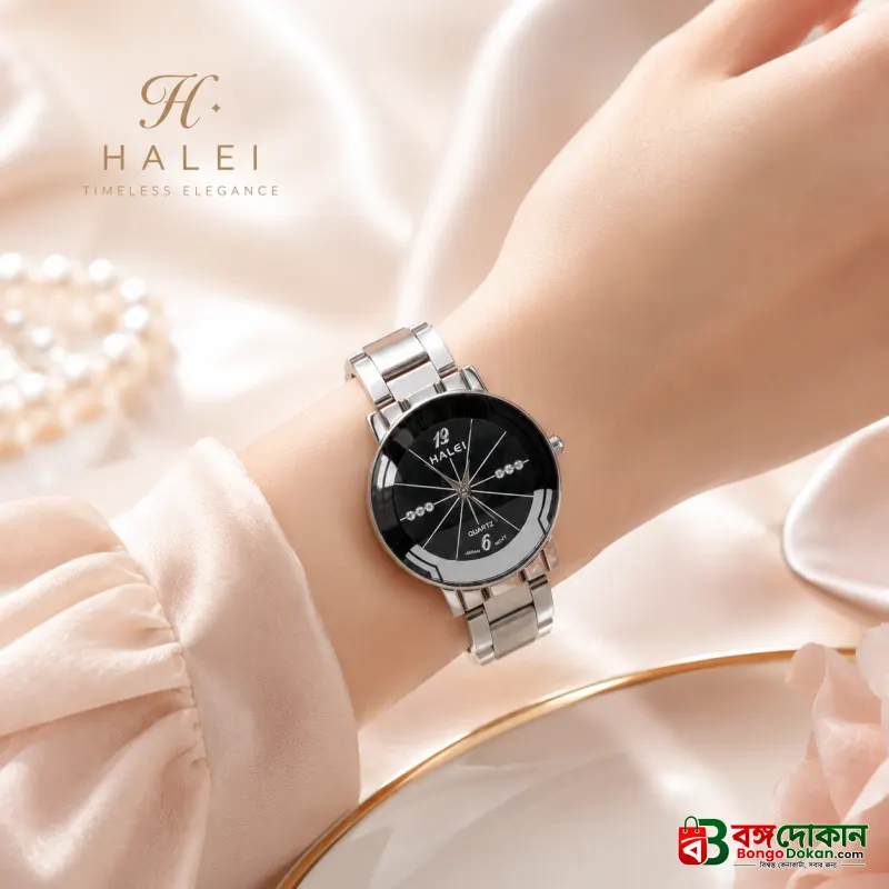 HALEI Premium Women's Quartz Analog Watch – Stainless Steel Strap, Round Case, Mineral Glass, Water Resistant, Elegant Japanese Movement Wristwatch for Ladies - বাংলাদেশে সেরা দাম ও আকর্ষণীয় কালেকশন - বাংলাদেশে সেরা অফার ও দাম