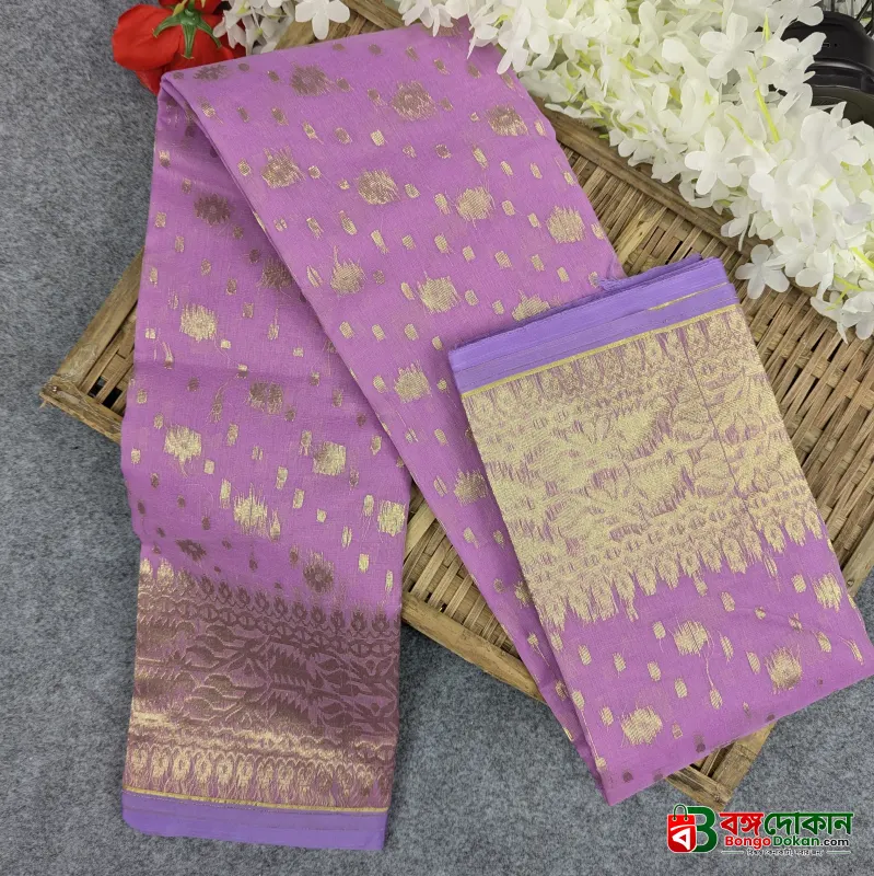 Half Silk Jamdani Saree (Off-White, Red, Purple, Lemon, Light Purple) - বাংলাদেশে সেরা দাম ও আকর্ষণীয় কালেকশন - গ্যালারি