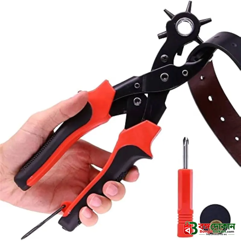 Heavy Duty Rotary Leather Hole Punch Plier – 6-in-1 Adjustable Punch Tool with 2mm to 4.5mm Sizes, Ergonomic Anti-Slip Grip for Belts, Watch Straps & Leather Crafts - বাংলাদেশে সেরা দাম ও অরিজিনাল কালেকশন - গ্যালারি
