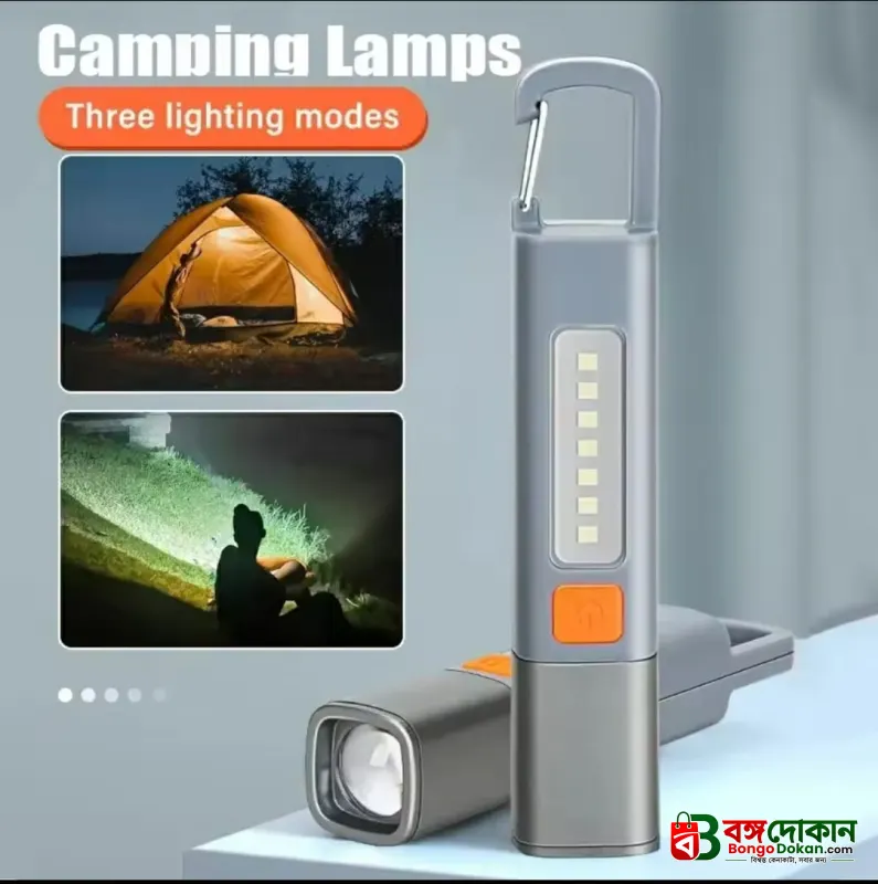 High Power LED Portable COB Zoomable Flashlight – USB Rechargeable Waterproof Mini Torch with Multi-Bright Modes, Backup Battery & Adjustable Focus for Outdoor & Emergency - বাংলাদেশে সেরা দাম ও স্পেসিফিকেশন - গ্যালারি
