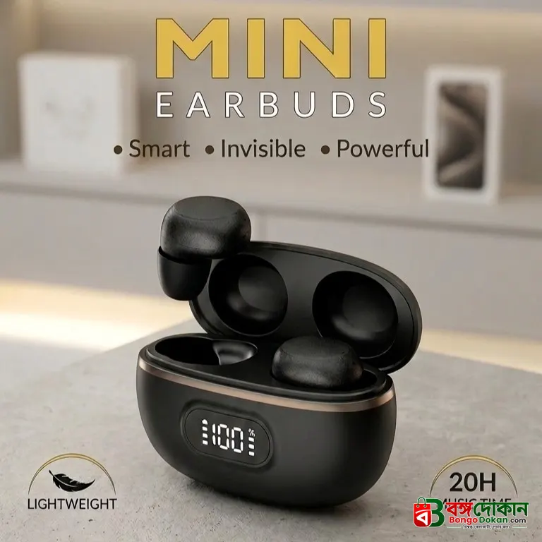 HnB Y17 Mini True Wireless Earbuds – Ultra-Compact In-Ear TWS with Matte Black Finish, Digital LED Battery Display & 20H Playtime - বাংলাদেশে সেরা দাম ও স্পেসিফিকেশন - গ্যালারি