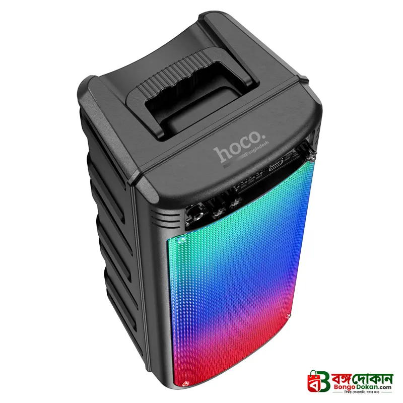 Hoco BS52 20W Karaoke Bluetooth Speaker – 6.5-Inch Dual Drivers, Bluetooth 5.0, TWS, FM, USB/TF Support, RGB Lights & Wired Microphone Included - বাংলাদেশে সেরা দাম ও স্পেসিফিকেশন - গ্যালারি