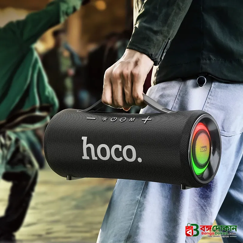 Hoco HA10 Oleada Outdoor Wireless Bluetooth Speaker – 40W Stereo Sound, Bluetooth 5.4, 3000mAh Battery, TWS, FM, USB, TF & AUX Support - বাংলাদেশে সেরা দাম ও স্পেসিফিকেশন - গ্যালারি