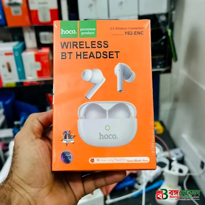 Hoco Y62-ENC True Wireless Bluetooth Earbuds – Hi-Res Audio Certified TWS with ENC Noise Cancellation, 30H Playtime & Bluetooth 5.4 - বাংলাদেশে সেরা দাম ও স্পেসিফিকেশন - গ্যালারি