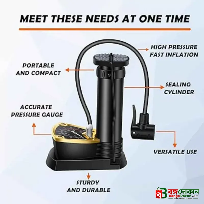 Inchant Mini Bicycle Foot Pumper - বাংলাদেশে সেরা দাম ও স্পেসিফিকেশন - গ্যালারি