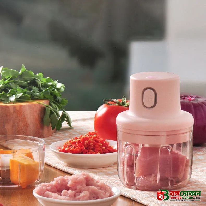 Intelligent Electric Rechargeable Vegetable Cutter & Mini Chopper – 250ml Wireless One-Touch Food Processor for Garlic, Ginger, Onion & Meat - বাংলাদেশে সেরা দাম ও স্পেসিফিকেশন - গ্যালারি