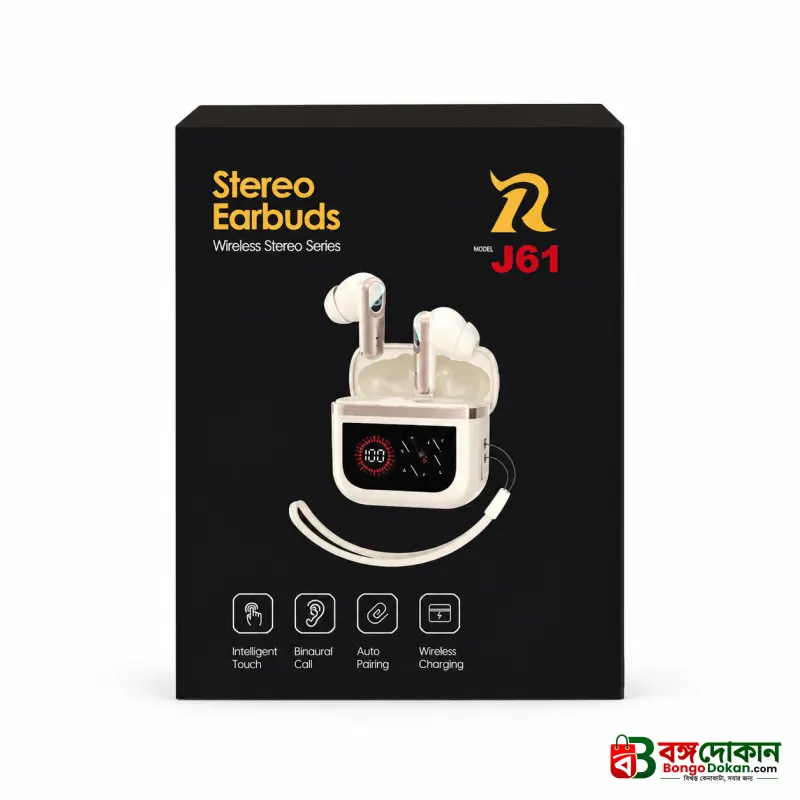 J61 True Wireless Earbuds – Low Latency Gaming TWS with Digital LED Battery Display, Smart Touch Control, Binaural HD Calling & Lanyard Case - বাংলাদেশে সেরা দাম ও স্পেসিফিকেশন - গ্যালারি