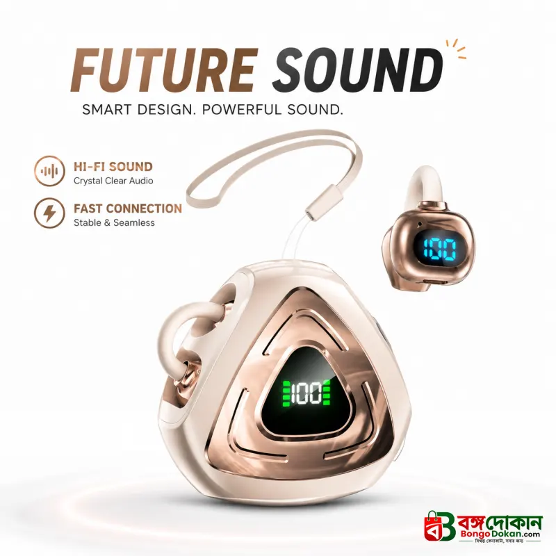 J82 Open-Ear Clip-On True Wireless Earbuds – Bluetooth 5.4 TWS Gaming Headphones with Digital LED Display, Low Latency & IPX4 Waterproof - বাংলাদেশে সেরা দাম ও স্পেসিফিকেশন - বাংলাদেশে সেরা অফার ও দাম