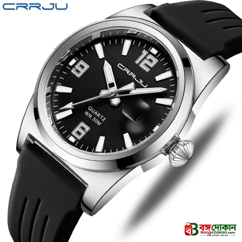 Jam Tangan Pria CRRJU 2025 Anti Air Kasual Olahraga Digital Jam Tangan Anak/Cowok Kalender Silikon Bercahaya - Hitam - বাংলাদেশে সেরা দাম ও লাইফস্টাইল কালেকশন - গ্যালারি