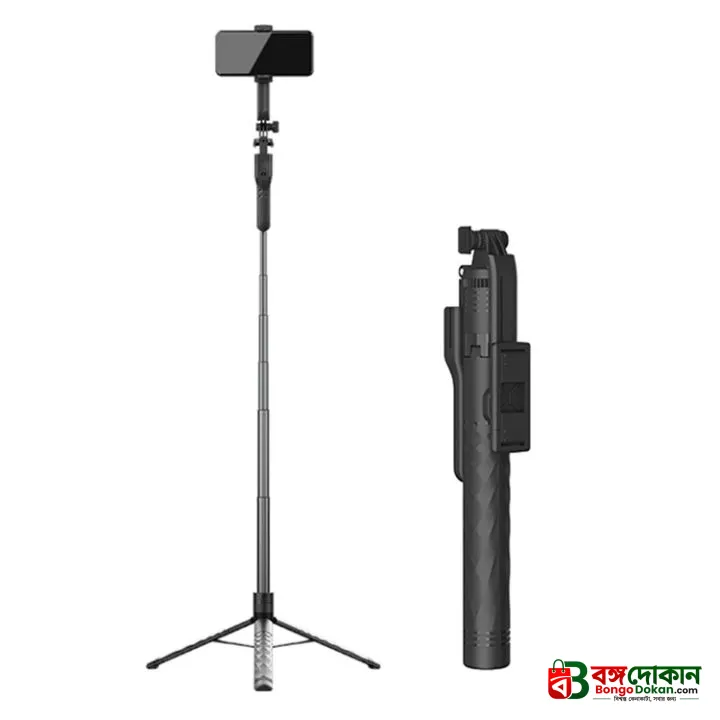 JMARY KT-239 1.75M Handheld Selfie Stick & Tripod Stand 2-in-1 – Extendable Vlogging Monopod with Universal Compatibility for Smartphones & Cameras - বাংলাদেশে সেরা দাম ও স্পেসিফিকেশন - গ্যালারি