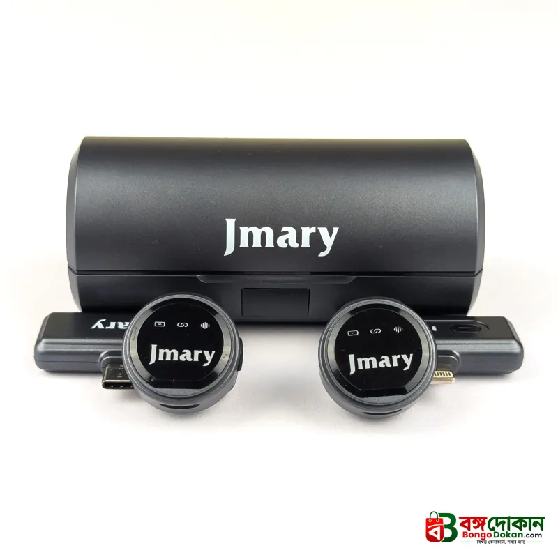 Jmary MW-19 Dual Wireless Lavalier Microphone – 2.4GHz Clip-On Mic with Smart Charging Case, Digital Display, Noise Cancellation & Mute Mode for Vlogging & Interviews - বাংলাদেশে সেরা দাম ও স্পেসিফিকেশন - গ্যালারি