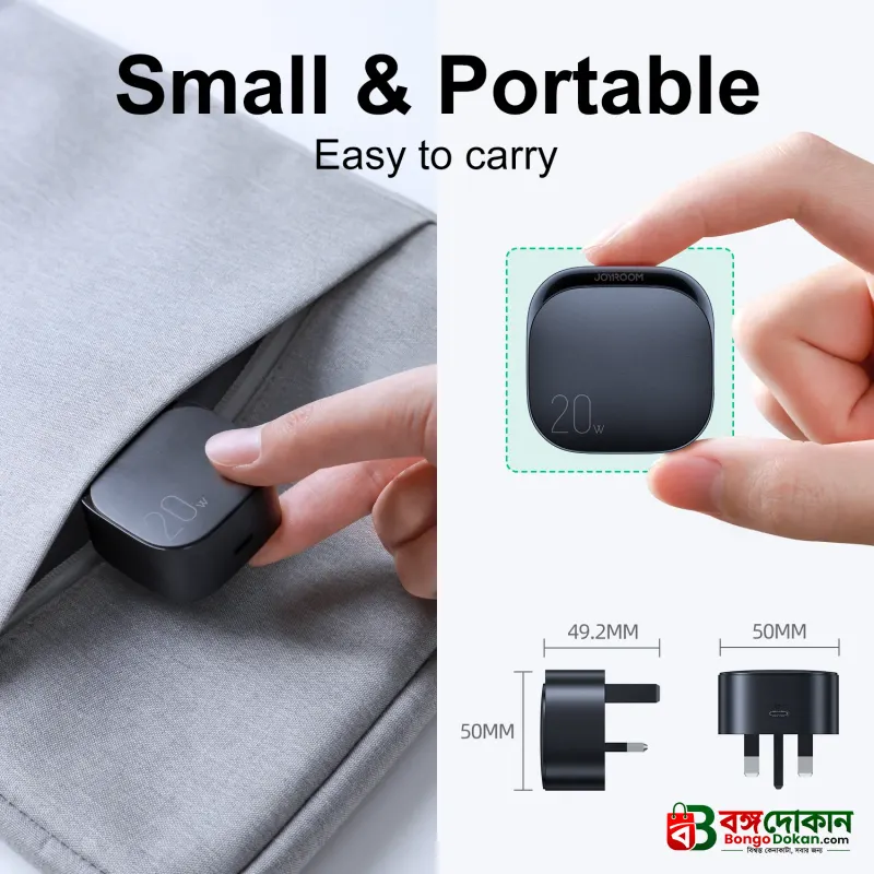 Joyroom L-P210 PD 20W Type-C Fast Charger – 3-Pin Plug Wall Adapter with Global Compatibility, Fireproof PC Build & Portable Design - বাংলাদেশে সেরা দাম ও স্পেসিফিকেশন - গ্যালারি