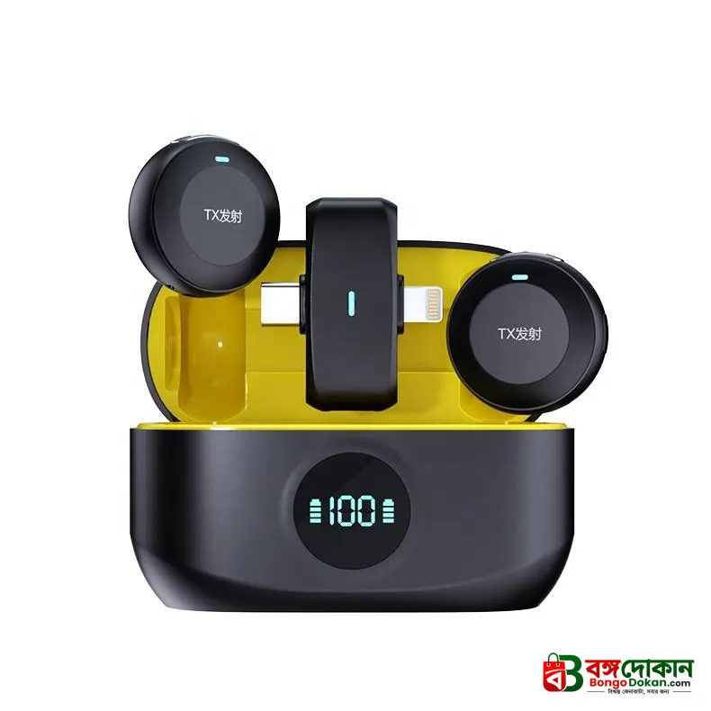 K31 PRO COLLAR CLIP BUTTON WIRELESS MICROPHONE FOR ANDROID & IOS - বাংলাদেশে সেরা দাম ও স্পেসিফিকেশন - গ্যালারি