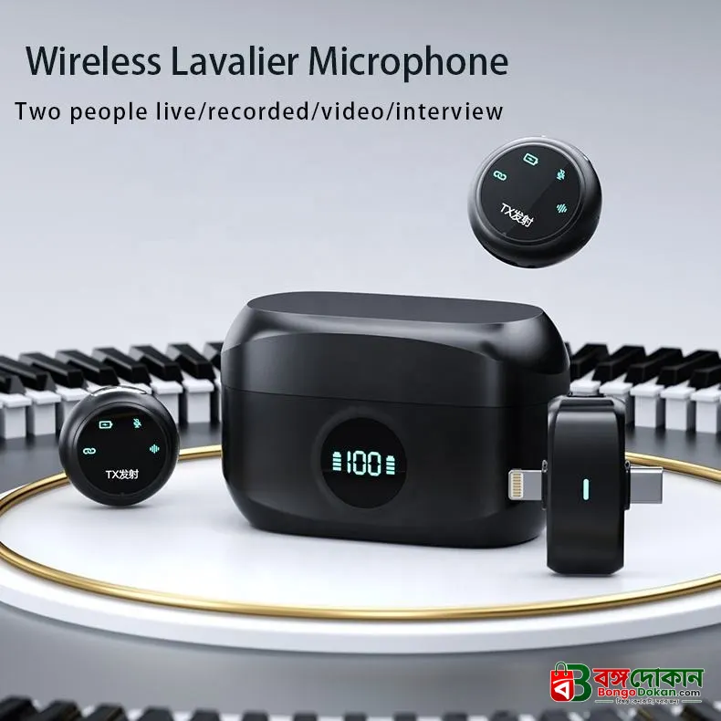 K31 PRO COLLAR CLIP BUTTON WIRELESS MICROPHONE FOR ANDROID & IOS - বাংলাদেশে সেরা দাম ও স্পেসিফিকেশন - গ্যালারি