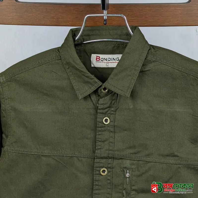 Kaiser Cotton Stylish Full Sleeve Shirt (Olive) - বাংলাদেশে সেরা দাম ও নতুন কালেকশন - গ্যালারি