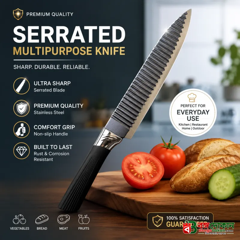 KUNSION Ultra-Sharp Multi-Purpose Chef Knife - বাংলাদেশে সেরা দাম ও লাইফস্টাইল কালেকশন - বাংলাদেশে সেরা অফার ও দাম
