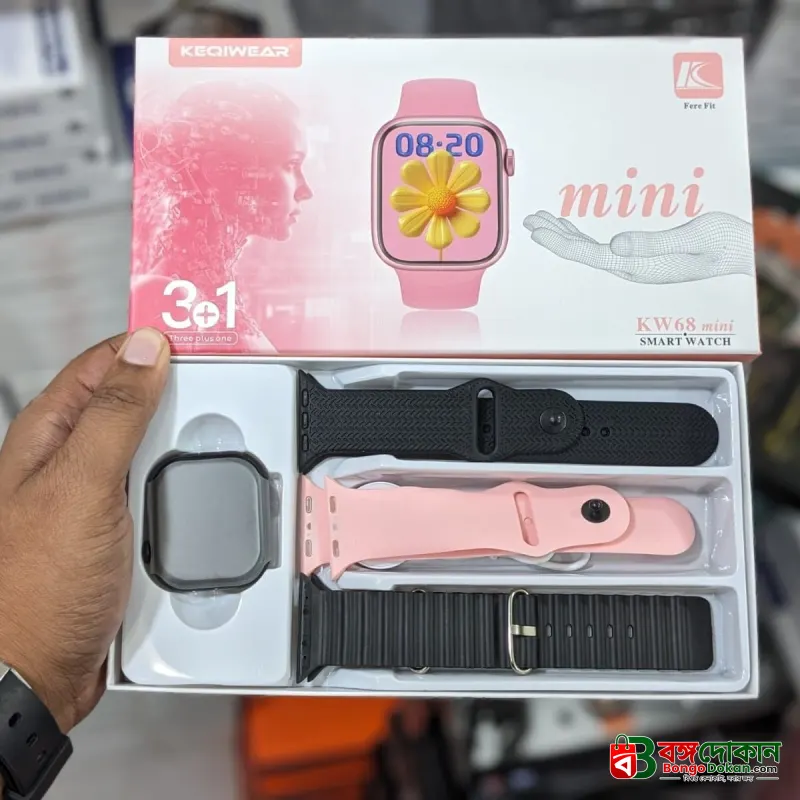 KW68 Mini ladies Smartwatch with Bluetooth Call & 3 Straps - - বাংলাদেশে সেরা দাম ও আকর্ষণীয় কালেকশন - গ্যালারি