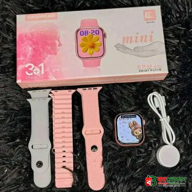 KW68 Mini ladies Smartwatch with Bluetooth Call & 3 Straps - - বাংলাদেশে সেরা দাম ও আকর্ষণীয় কালেকশন - গ্যালারি