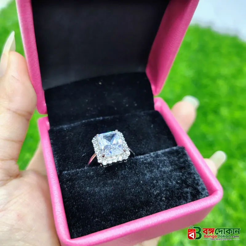 Luxury Emerald Cut Crystal Ring for Women - বাংলাদেশে সেরা দাম ও এক্সক্লুসিভ ডিজাইন - গ্যালারি