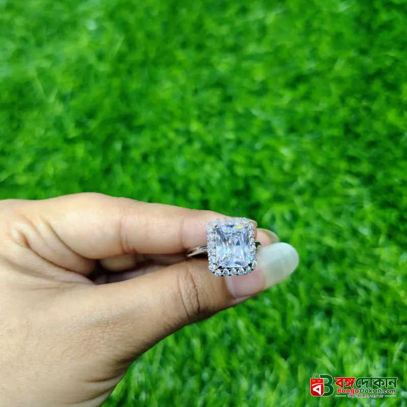 Luxury Emerald Cut Crystal Ring for Women - বাংলাদেশে সেরা দাম ও এক্সক্লুসিভ ডিজাইন - গ্যালারি