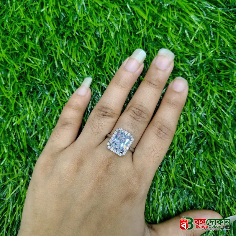 Luxury Emerald Cut Crystal Ring for Women - বাংলাদেশে সেরা দাম ও এক্সক্লুসিভ ডিজাইন - গ্যালারি