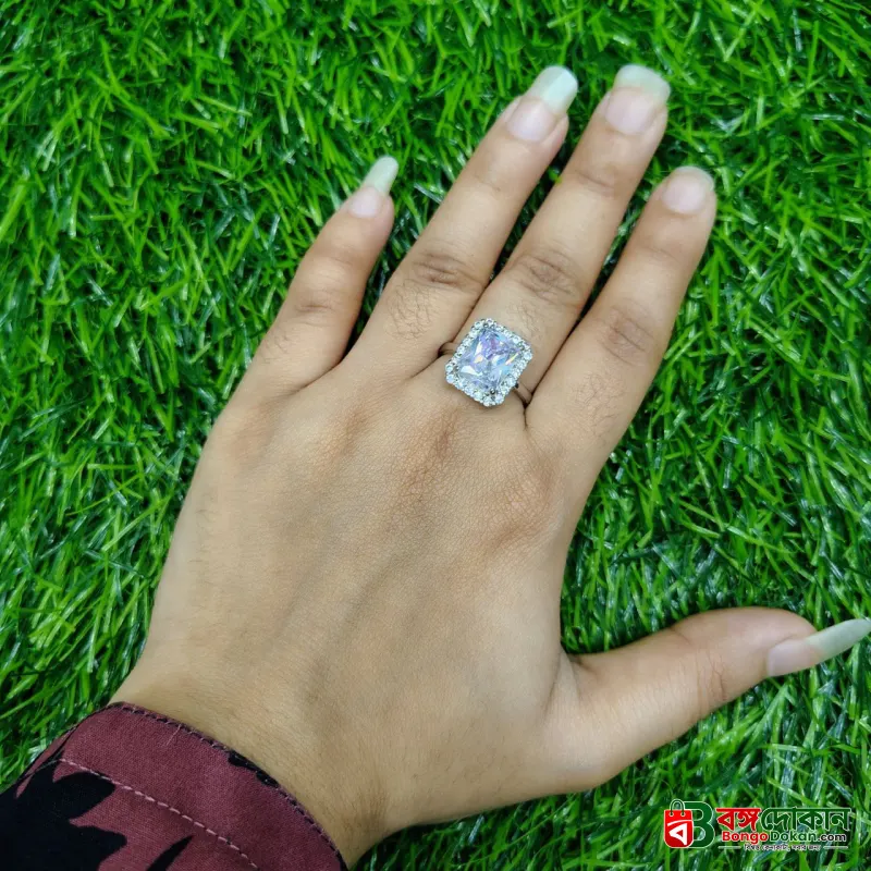 Luxury Emerald Cut Crystal Ring for Women - বাংলাদেশে সেরা দাম ও এক্সক্লুসিভ ডিজাইন - গ্যালারি