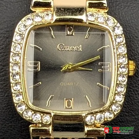 Luxury Golden Stone Studded Ladies Quartz Watch – Stylish & Elegant Design (Black Dial) - বাংলাদেশে সেরা দাম ও আকর্ষণীয় কালেকশন - গ্যালারি