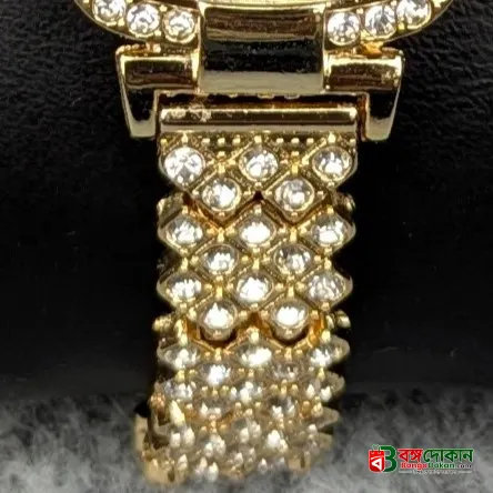 Luxury Golden Stone Studded Ladies Quartz Watch – Stylish & Elegant Design (Black Dial) - বাংলাদেশে সেরা দাম ও আকর্ষণীয় কালেকশন - গ্যালারি