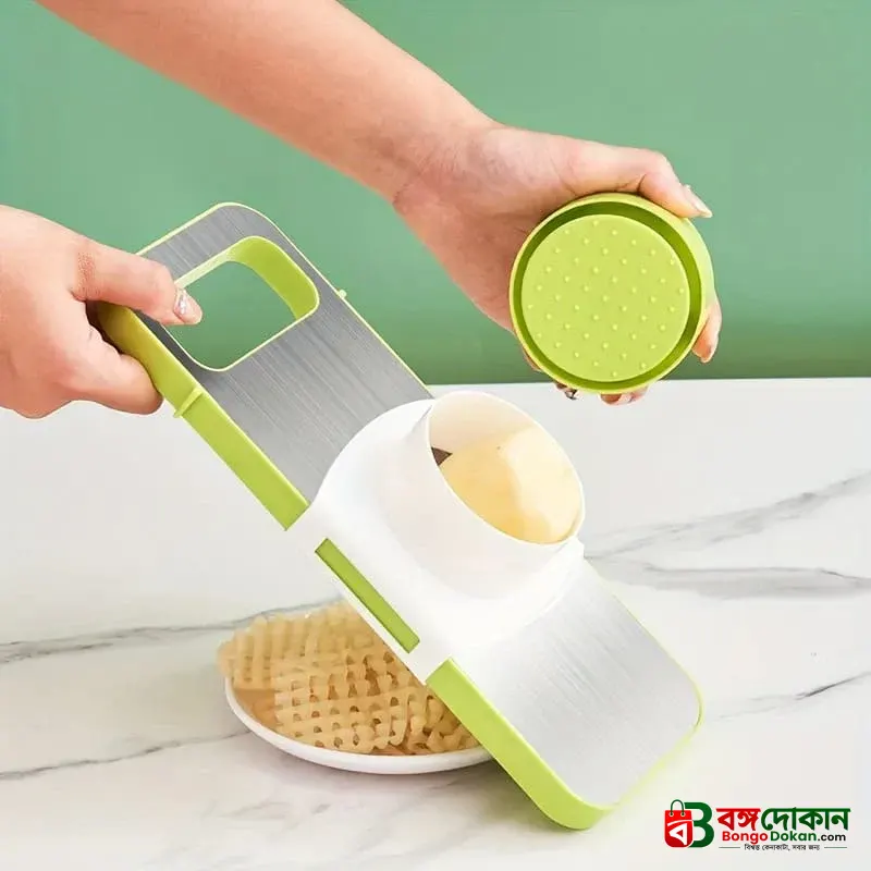 Manual Food Grater & Slicer with Stainless Steel Blades – Multi-Functional Vegetable, Fruit & Cheese Cutter for Kitchen Prep - বাংলাদেশে সেরা দাম ও নতুন কালেকশন - গ্যালারি
