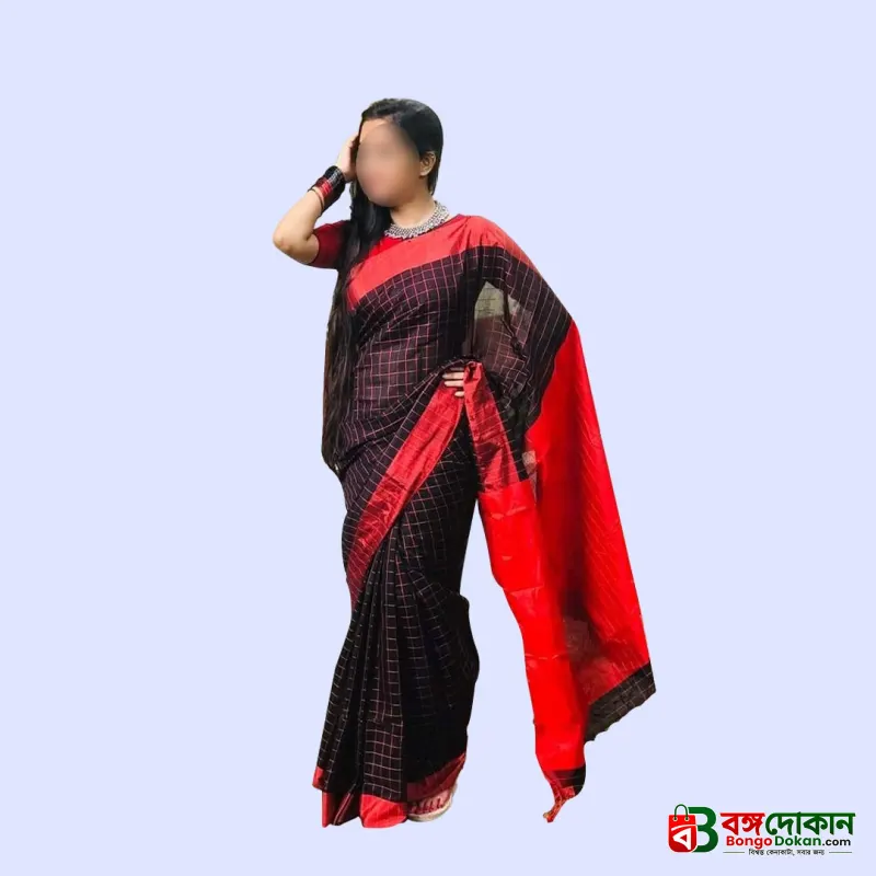 Maroon& Blue Halfsilk Saree for Women - বাংলাদেশে সেরা দাম ও আকর্ষণীয় কালেকশন - বাংলাদেশে সেরা অফার ও দাম